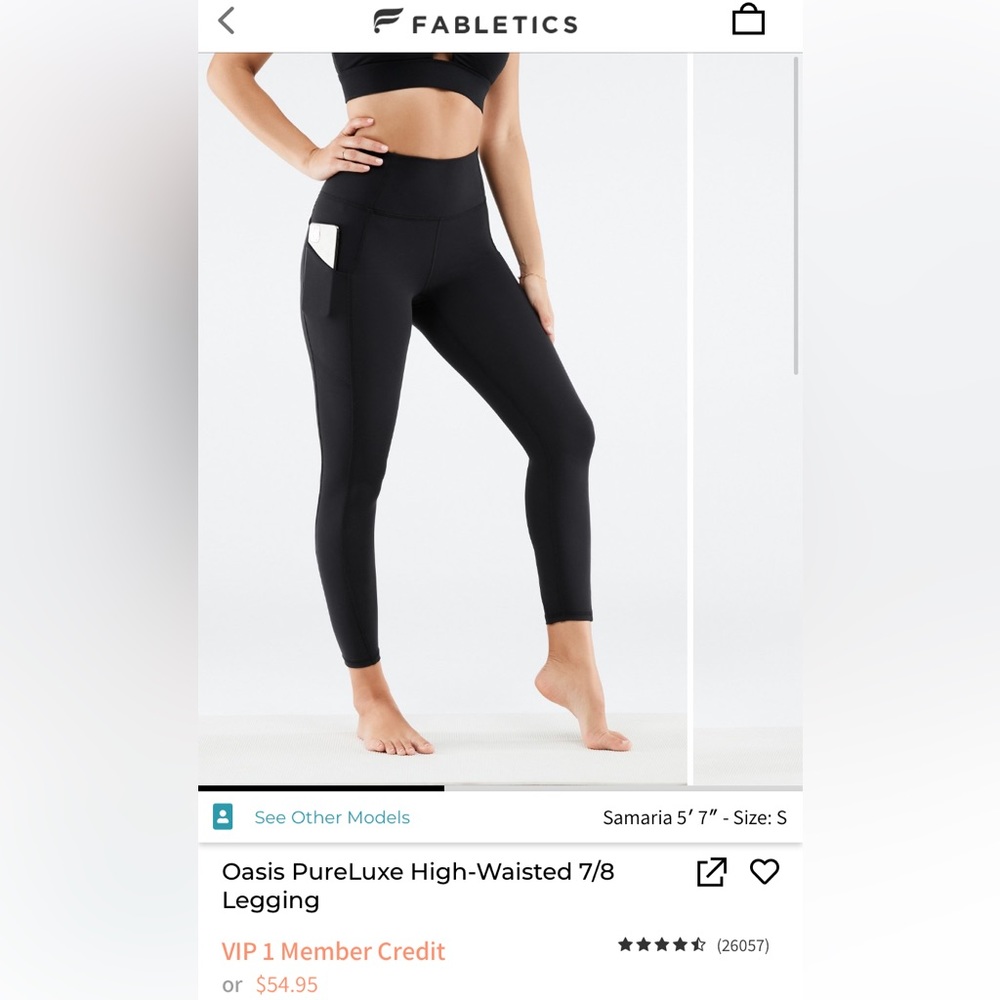 NWT! Oasis PureLuxe High-Waisted 7/8 Legging